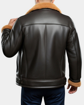 Mens Aviator Sheepskin Pilot Leather Bomber Jacket Zenith Brown Ginger